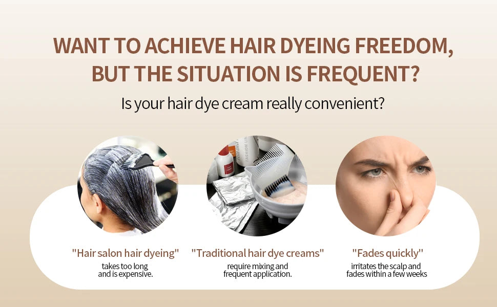 Meidu 3in1 Hair Dye Shampoo Easy to Use Moisturizing & Healthy Hair Care Creating Natural Hair Color,Quick Dyeing for Men Women