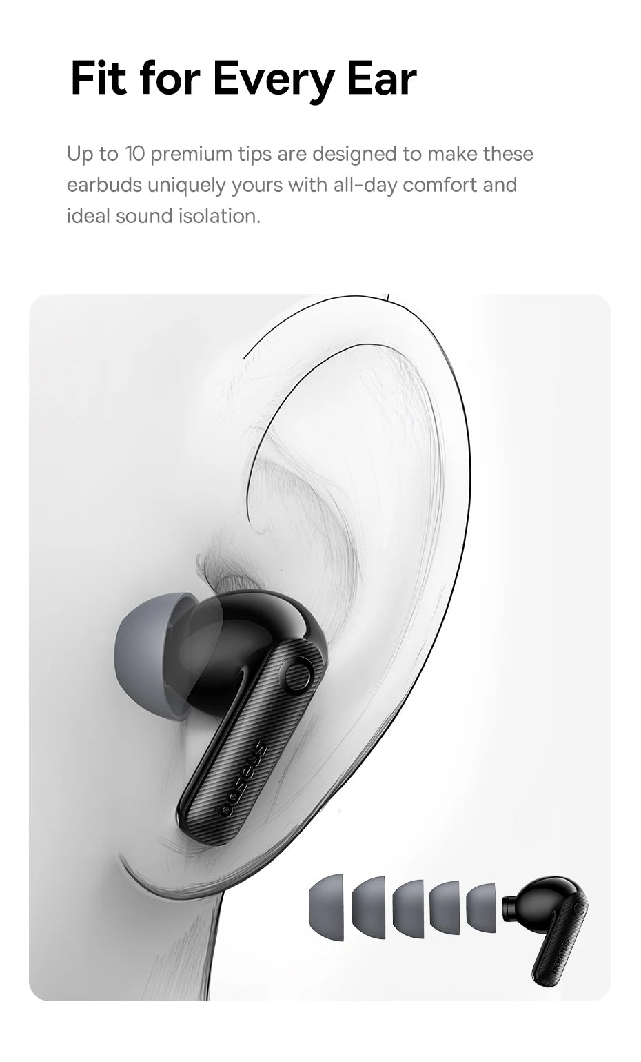 Baseus EP10 Pro ANC Wireless Earbuds – 50dB Noise Cancelling, LDAC Hi-Res, 6 Mic, IP55